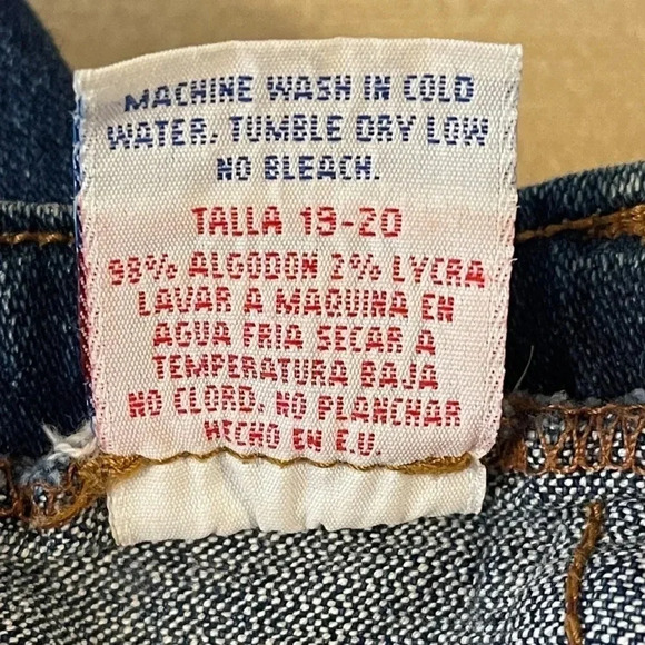 VINTAGE 90s Watch LA Denim Blue Jeans Y2K Pinstripe Size Jrs 19/20 70s style USA - Picture 9 of 14